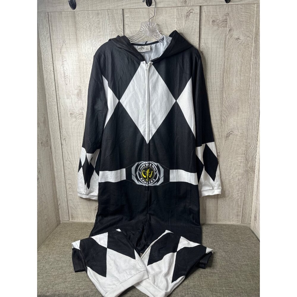 Mighty Morphin Power Rangers Small Black & White Hooded Jumpsuit Costume